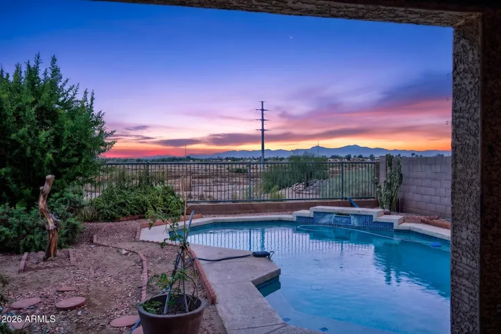 Beautiful view of the White Tank Mountains and sunsets