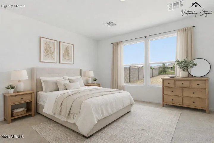 Virtually Staged Primary Bedroom