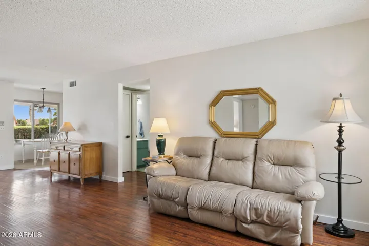 Spacious great room - freshly painted.