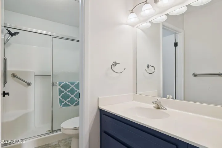 Spacious primary bath.