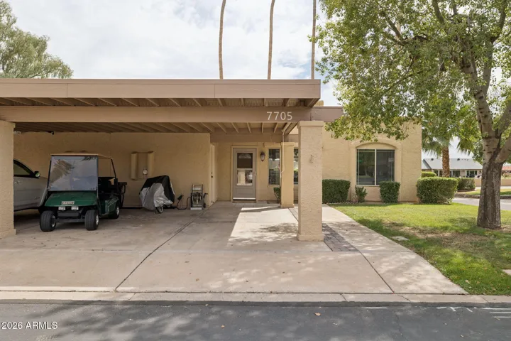 Roomy 2 car carport.