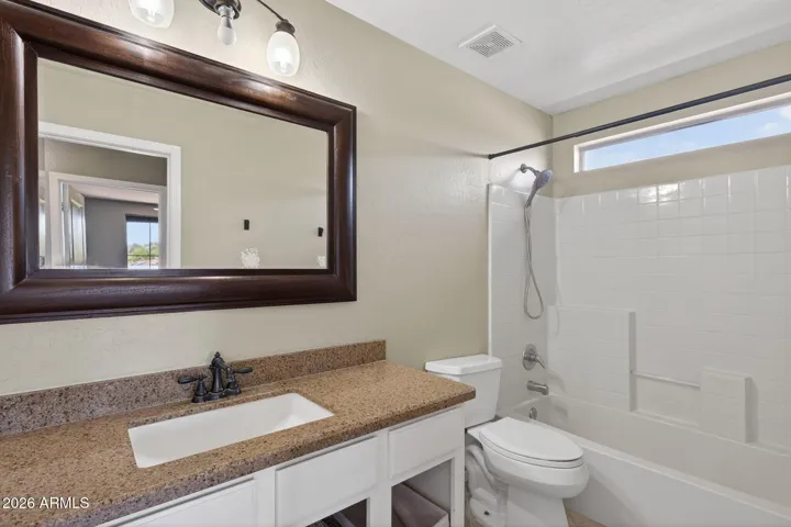 The secondary bathroom.