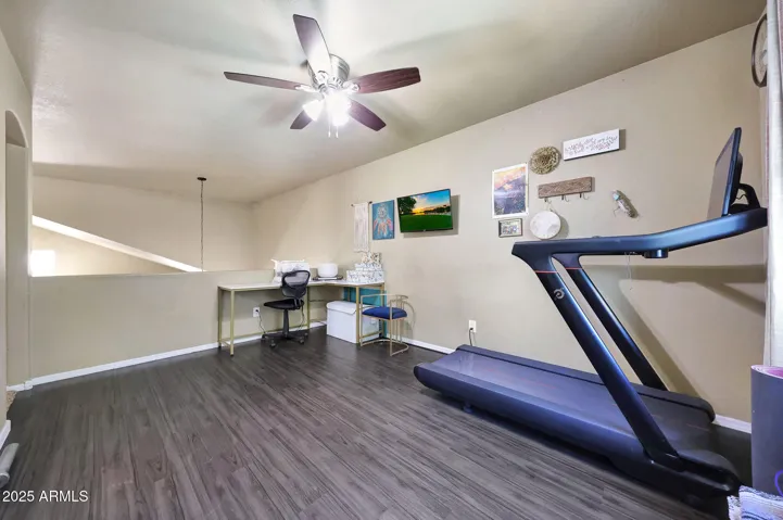 Overlooks formal living and dining room