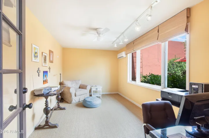 Great space for a home gym, office or extra guest. Has a mini-split HVAC unit.