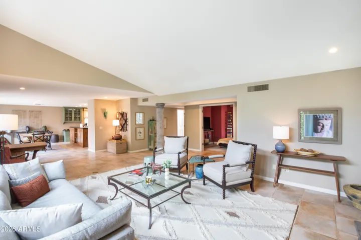 View towards the kitchen and den.