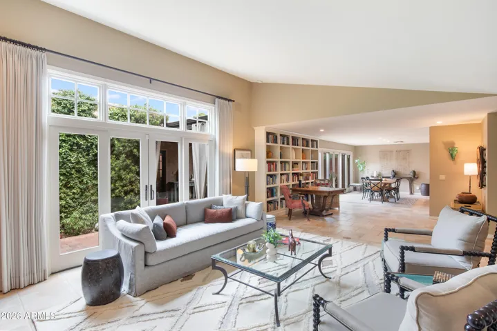 Great space with views of the gardens and wonderful library area.