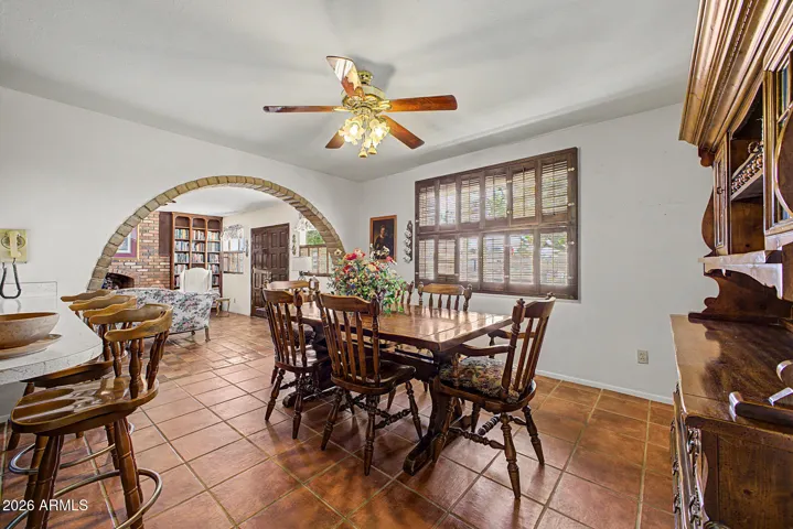 The dining room opens to the kitchen and great room