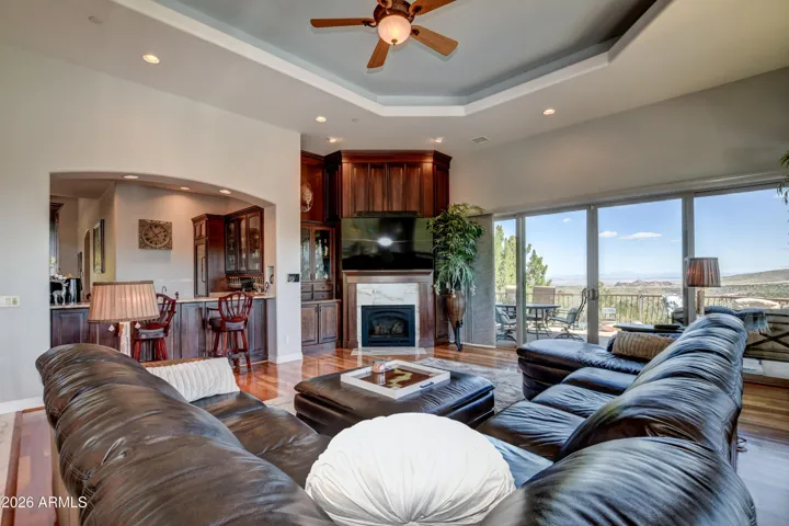 Perfect for entertaining with a well-designed wet bar, and entertainment center