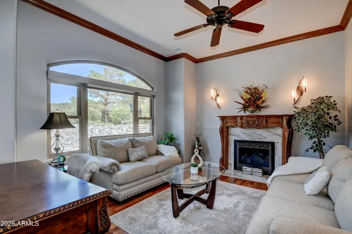 Greeted as part of the grand entry step into this designed room of distinctive finishes