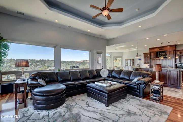 Ultimate in comfort and convenience open to the beautifully appointed kitchen