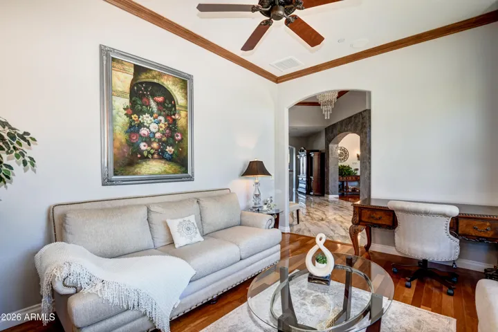 Open to the dramatic and inviting entry of traditional beauty and modern touches