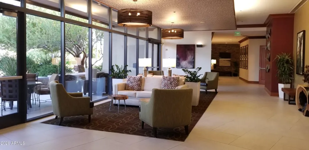 More casual places to enjoy conversation. This area is just outside the ballroom.