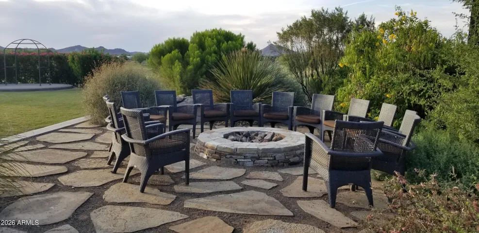 Gas firepit is a popular place during our winter months!