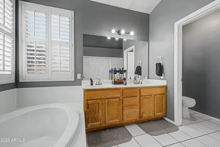 Master Bath with View of Toilet Room