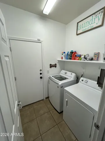 Freshly painted laundry room.