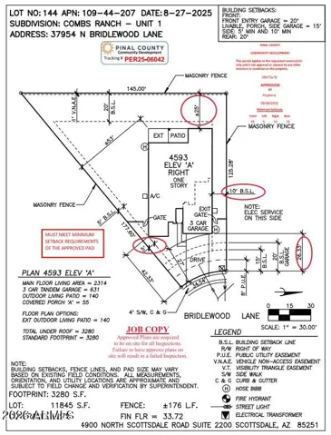 37954 N Bridlewood Lane Preliminary Plot Plan