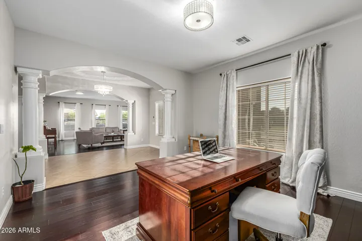 Upstaris office at front entrance of home