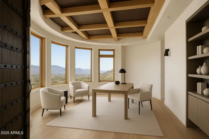 Virtual Staged Office with incredible views.