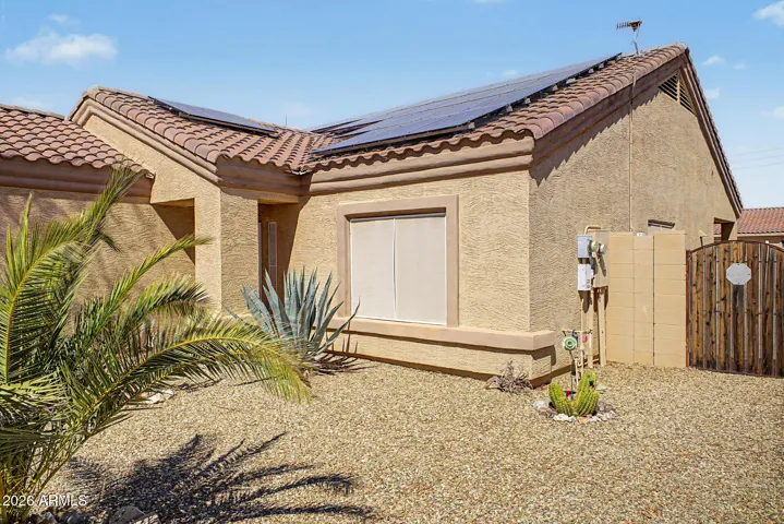 No solar payments. The 2 person occupants had an electric bill in $20's range all year long. June-Sept. not occupied but still ran AC at 80 degrees.