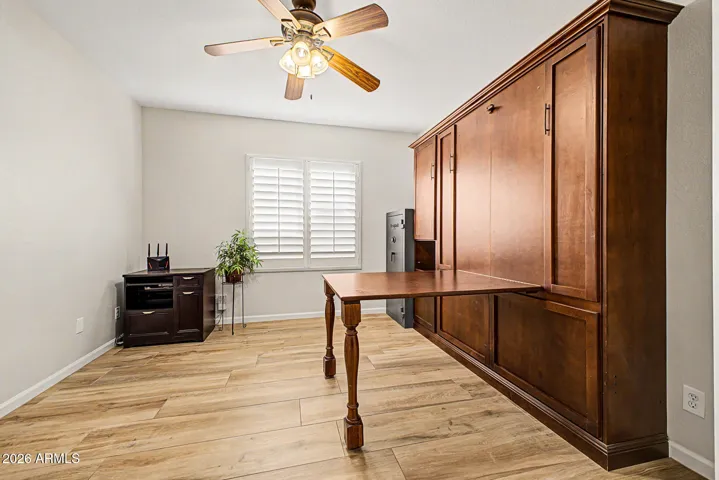 Murphy bed with drop down desk