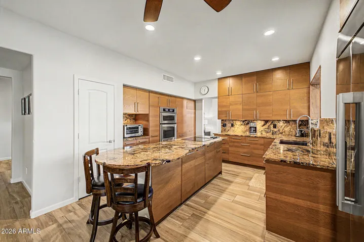 Granite counters and stainless steel appliances