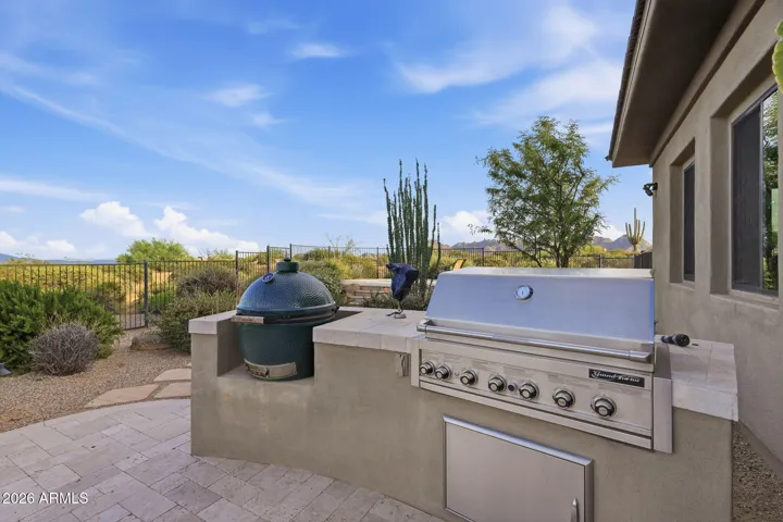 Built in BBQ AND Green Egg Charcoal Grill