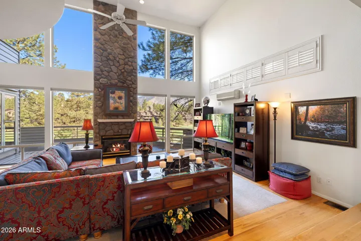 Living room with fireplace