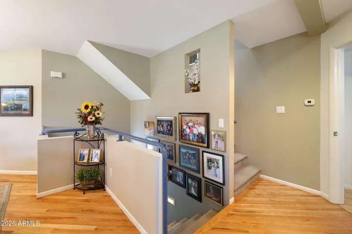 Stairs down to family room