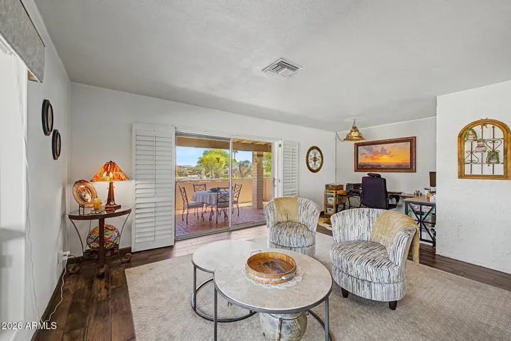 Family room with new sliding glass door