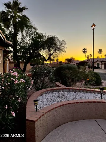 Sun setting from Front Patio area