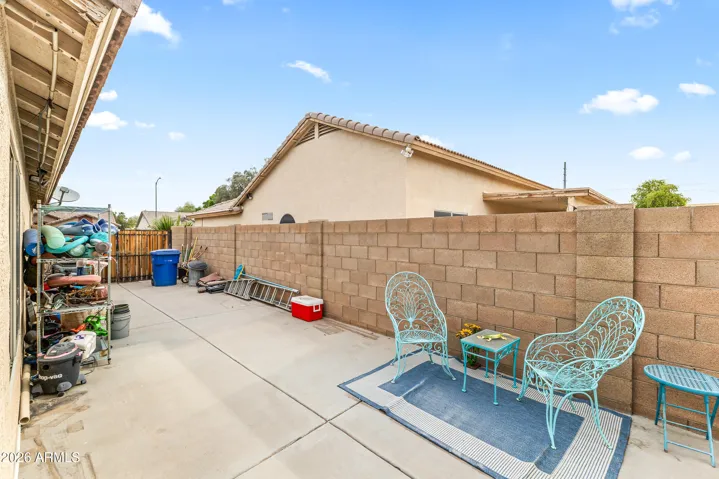 concrete side yard .
