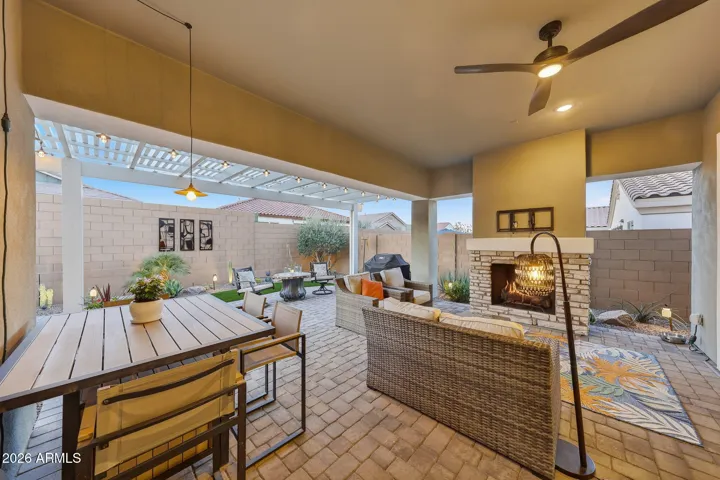 Note upgraded extended covered patio