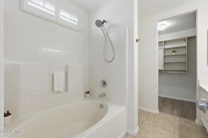 Light and bright primary bathroom
