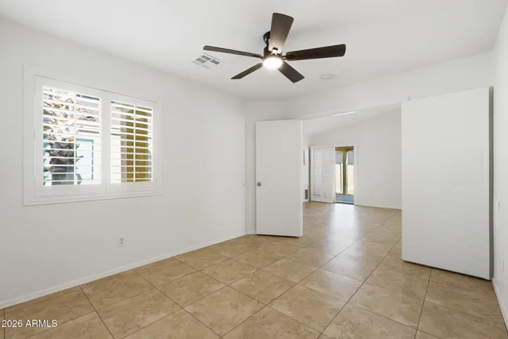 Double door entry from living room