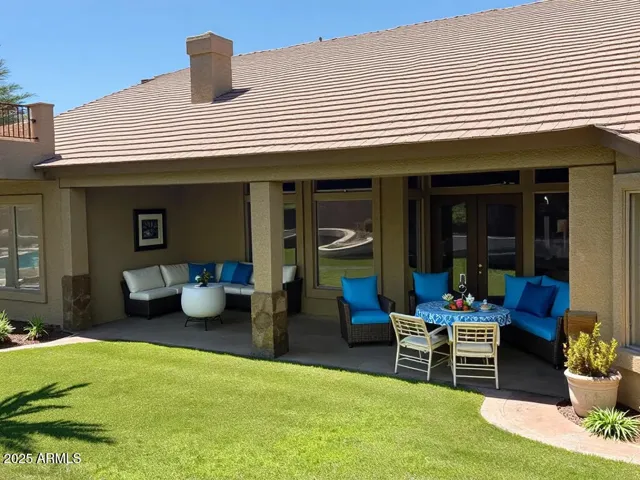 Extended covered patio with built-in mister system