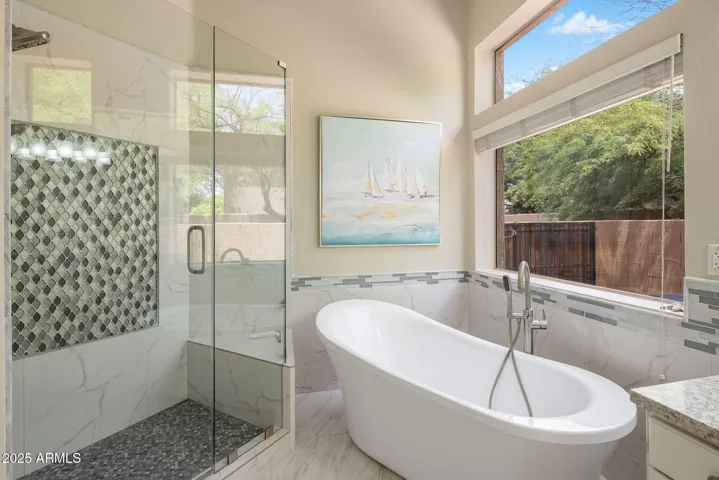 Gorgeous tub and walk-in shower