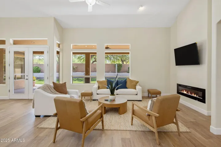 Family room with gas fireplace
