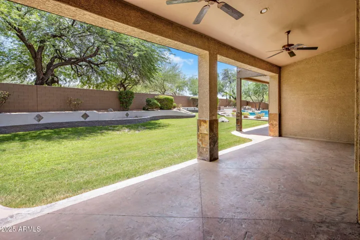 Extended covered patio with built-in mister system
