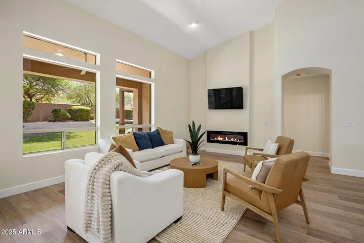 Family room with gas fireplace