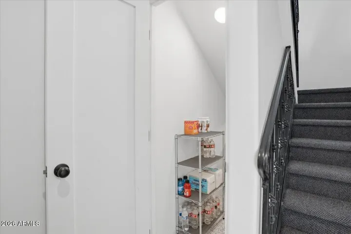 Large under stair storage area in landing to casita.