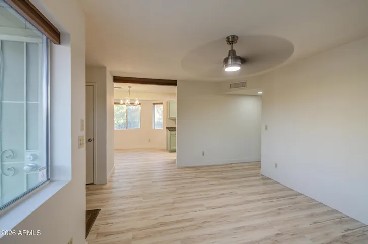 From the Fireplace toward the Kitchen