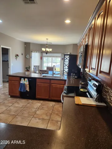 Long view of kitchen