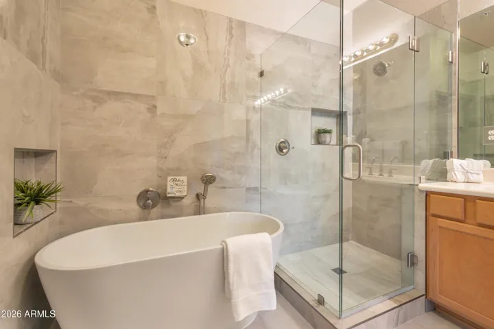 Updated Primary Bath with Separate Tub and Shower