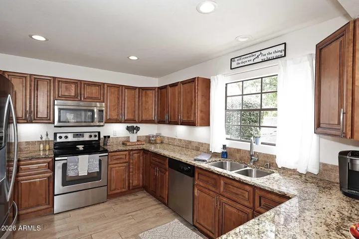 Kitchen sink window provides a great front entry view