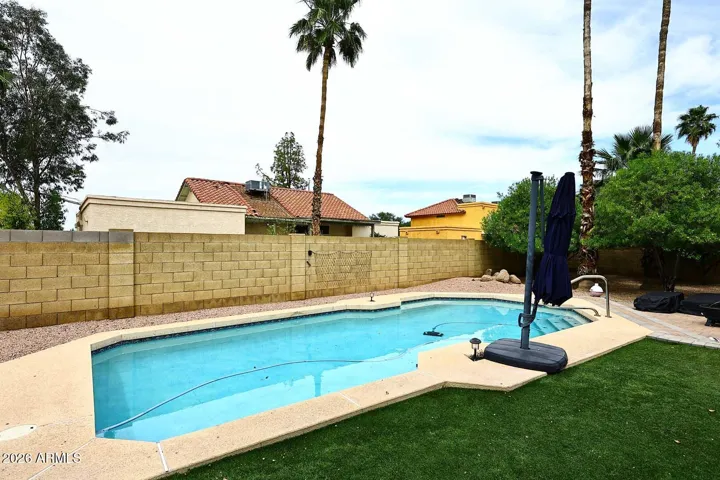 Enjoy swimming in the summer time in your private large pool