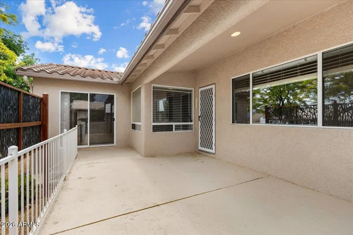 Large back patio with misters
