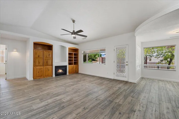 Built in Bookcases and gas fireplace
