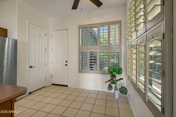 Dining area opens to garage