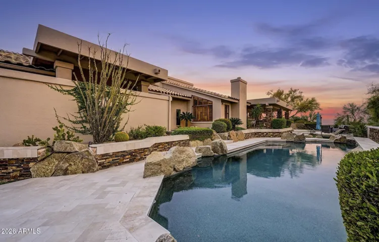 45-foot heated lap pool. Also in-ground spa. Total privacy.