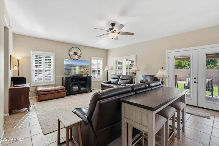 Great room for fun family time and tv viewing.